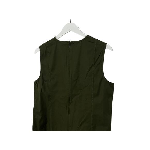 THEORY WOMENS SIZE 12 SLEEVELESS HIGH CREW NECK MINI SHIFT DRESS OLIVE GREEN NEW - Picture 9 of 15